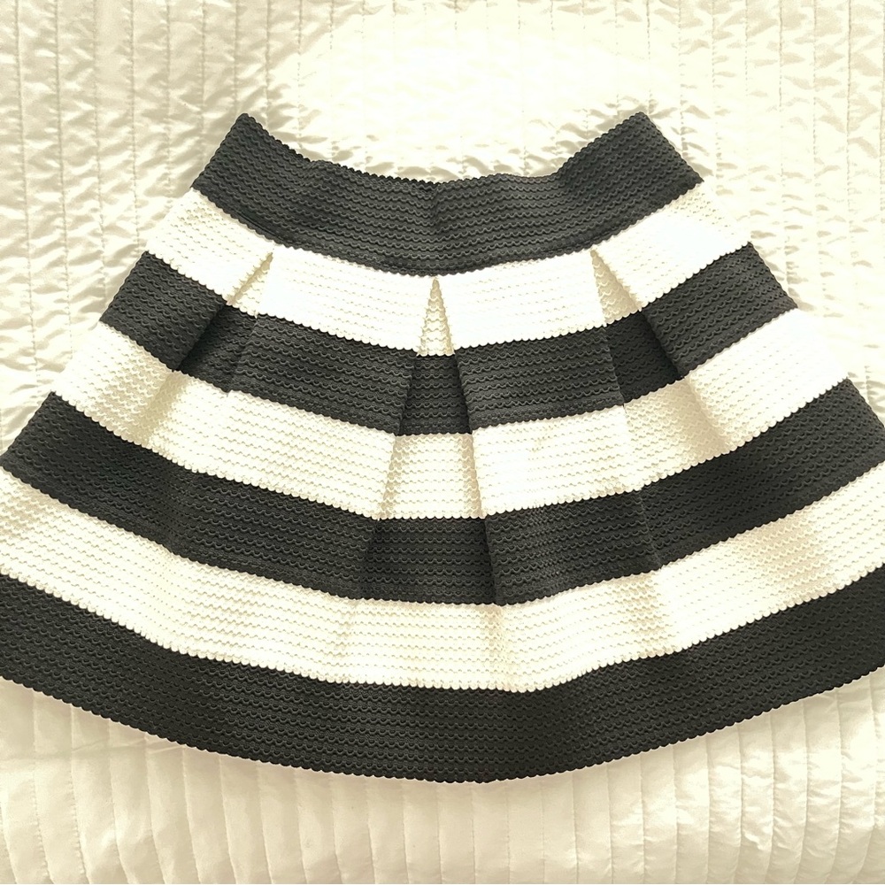 Xhilaration Black and White A-Line Skirt